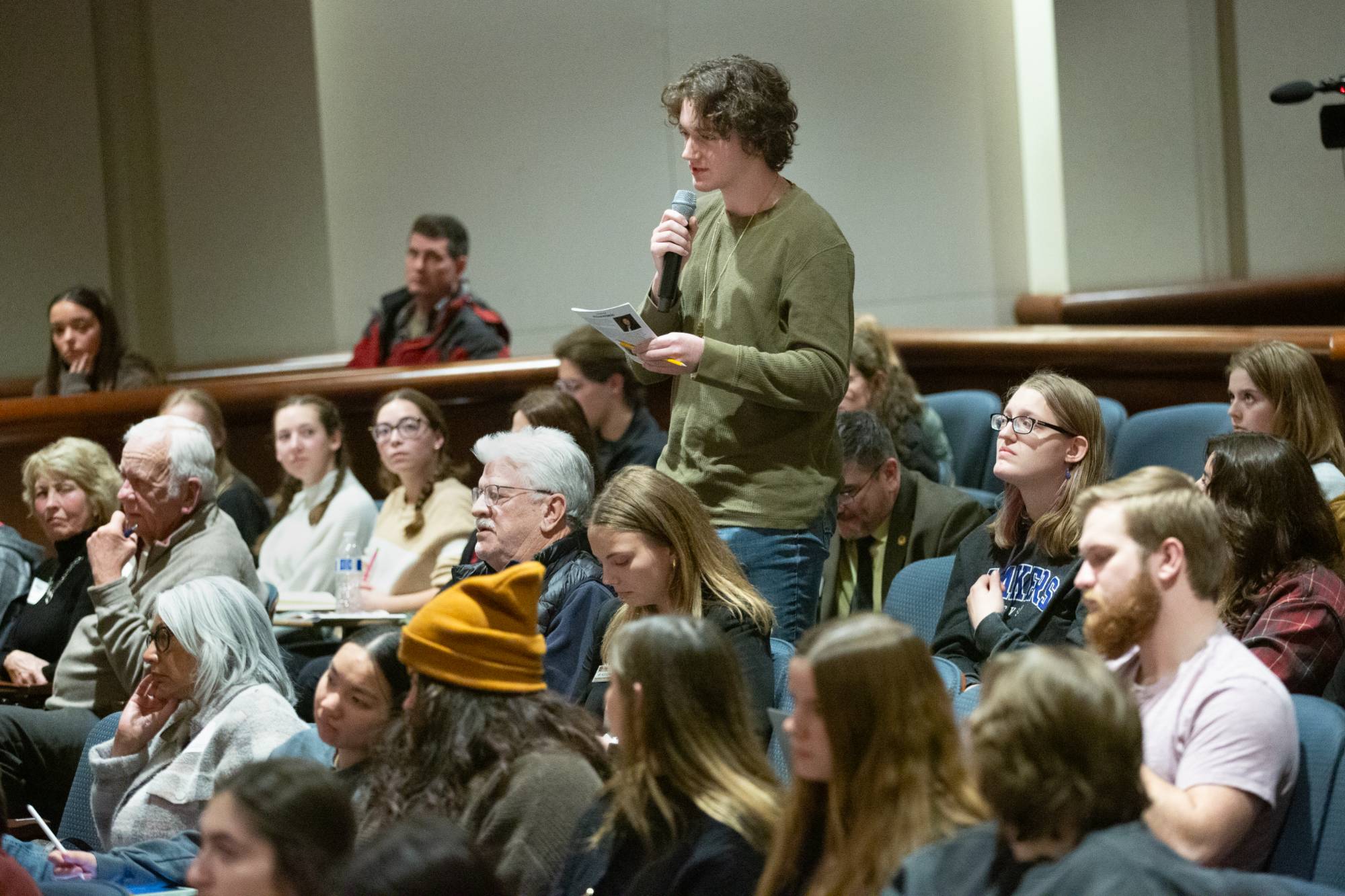 person asking a question